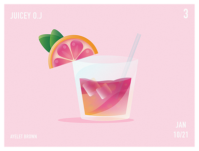 Juicy OJ art artwork design digital art digital illustration digital painting drink drinks food illustration fruit glass glassware grapefruit illustration juice juice bar juices juicy orange straw