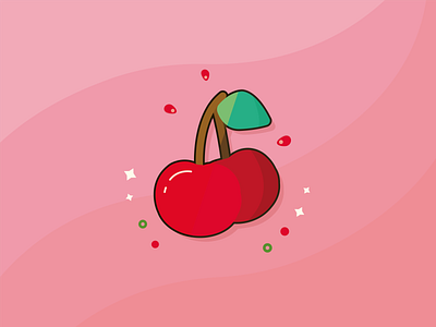 Cherry Pop art bright cherry colour design digital art digital illustration food fresh fruit illustration juicy pop summer vector