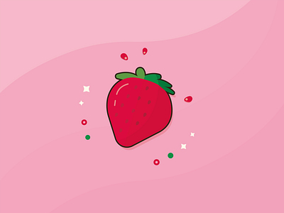 Strawberry Shortcake art artwork design digital art digital illustration food fruit illustration pink seeds smoothie strawberry summer sweet vector