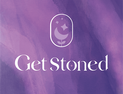 Get Stoned - Crystal Store Branding #4 3d art artwork branding crystals design digital art digital illustration graphic design illustration illustrator logo logo design logos moon procreate purple stones ui vector