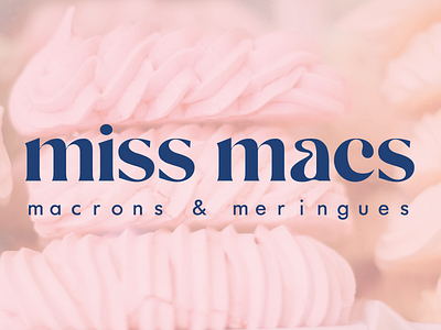 Miss Macs - Macron and Meringue Shop Branding #4 3d art artwork bakery blue brand identity branding design digital art digital illustration graphic design illustration logo logos mockups motion graphics photography pink ui vector