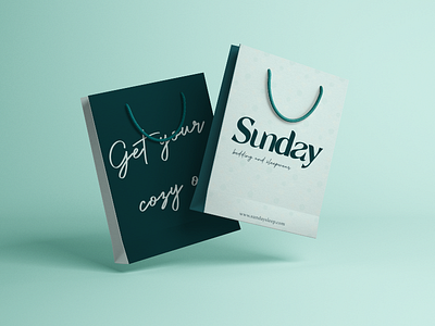 Sunday - Bedding and sleepwear branding - Bag Design #2 3d art artwork bag brand branding design digital art digital illustration graphic design illustration logo logos mockups photoshop shopping shopping bag ui vector