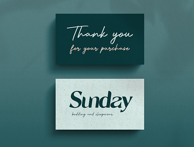 Sunday - Bedding and sleepwear branding - Thank you Card #3 3d art artwork bed bedding bedroom brand branding card design digital art digital illustration graphic design illustration logo sleep sleepwear thank you card ui vector