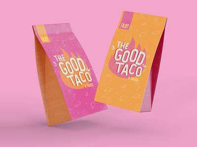 The Good Taco- Taco Shop Branding - Taco Logo Icon Fire - bag #1
