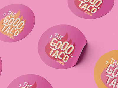 The Good Taco Shop Branding - Taco Logo Icon Fire - stickers #4