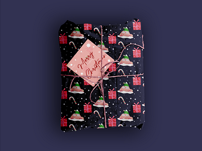 Christmas Wrapping Paper Christmas Icons Pattern #1
