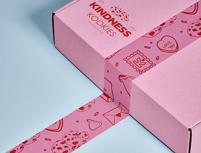 Kindness Kookies Rebrand - Cookie Branding Pink & Red Cookie #1 3d art artwork baker illustration box mockup brand branding cookie icon cookie illustration cookie pattern design digital art digital illustration food pattern graphic design illustration logo logos ui vector