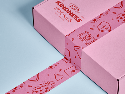 Kindness Kookies Rebrand - Cookie Branding Pink & Red Cookie #1