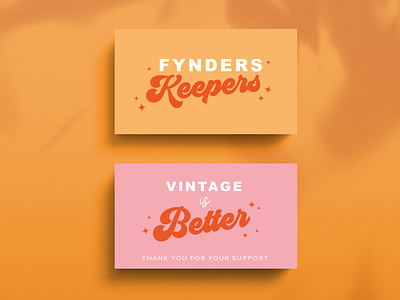 Fynders Keepers Thrift Store Shop Vintage Retro Branding #2 3d art artwork branding card design design digital art digital illustration graphic design illustration logo mockup orange pink retro retro icon retro sunshine star icon ui vector