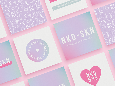 NKD SKN - Skincare Branding Logo Gradient Icons Pattern #1