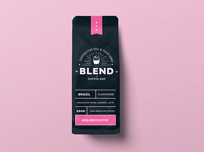 Blend Coffee Branding Logo Packaging Illustration Pink #1 3d art artwork brand branding coffee design digital art digital illustration graphic design illustration logo logos navy packaging design pink ui vector