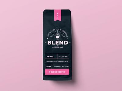 Blend Coffee Branding Logo Packaging Illustration Pink #1