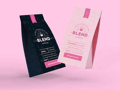 Blend Coffee Branding Logo Packaging Illustration Pink #2