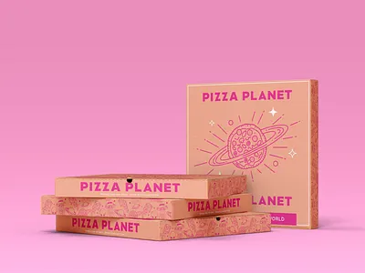 Pizza Planet Pizza Illustration Space Icons Pizza Box Design #1 3d art artwork branding design digital art digital illustration graphic design illustration logo mockup orange pink pizza pizza box pizza planet space icon space illustrations ui vector