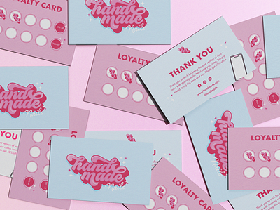 Hand Made Nails Salon Branding Bubble Logo Cute Design #3 3d art artwork branding bubbly card mockup design digital art digital illustration free graphic design illustration logo loyalty card mockup retro retro font ui vector