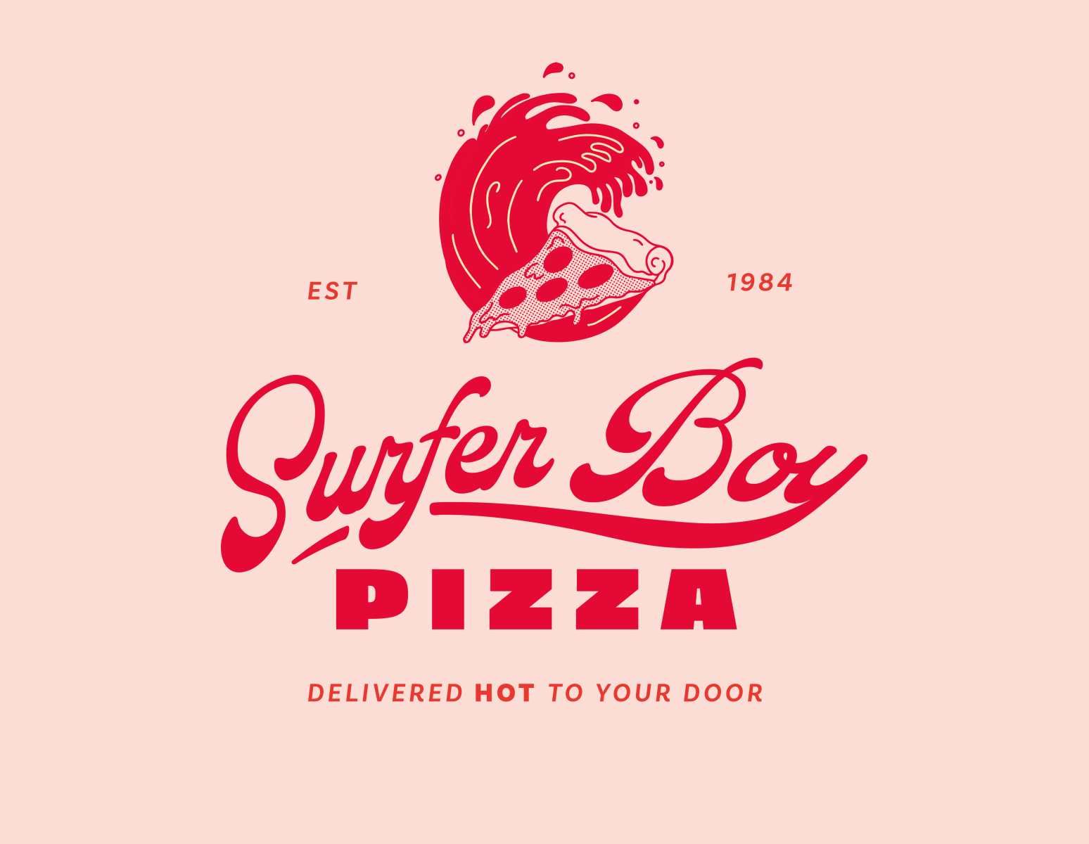 Surfer Boy Pizza Branding Stranger Things 4 Surf Halftone 3 by Design