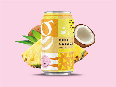 Pina Colada Cocktail Drink Soda Can Design Tropical #1 3d art artwork bottle branding can cocktail design digital art digital illustration drinks can graphic design illustration logo mocktail mockup packaging soda can ui vector