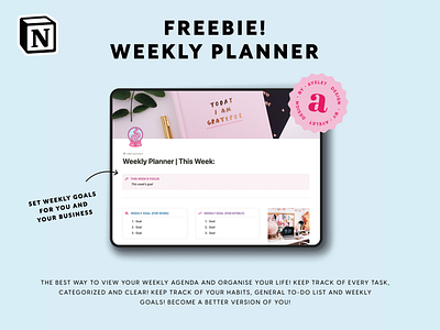 FREEBIE! NOTION WEEKLY PLANNER DAILY TO-DO LIST