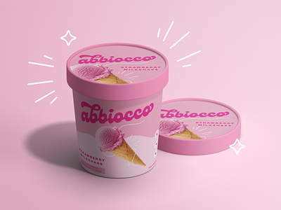 Abbiocco Ice cream tub packaging design illustration mockup #3