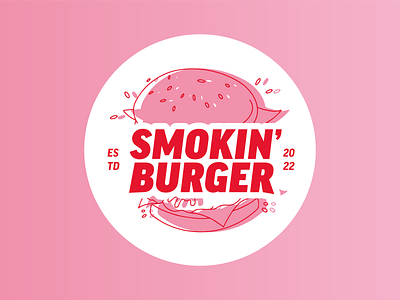 Smokin Burger Burger branding illustrations logo pink brand #4 art artwork branding burger burger brand burger illustration design digital art digital illustration fast food illustration logo ui vector