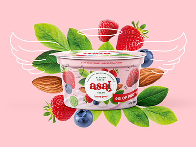 Asai Vegan Yogurt branding packaging fruit illustrations #1 3d art artwork branding design digital art digital illustration free fruit graphic design illustration illustrations logo mockup packaging photgraphy ui vector yogurt