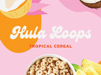 Hula Loops Cereal Box Illustration Mockup Tropical Packaging #3