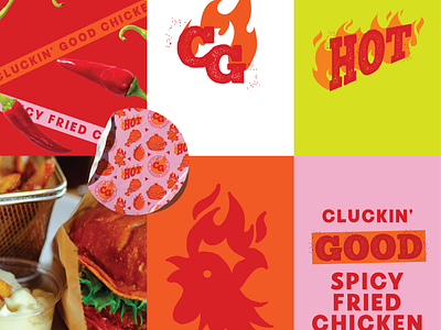 Cluckin Good Chicken Fried Chicken Brand Packaging Icons #2