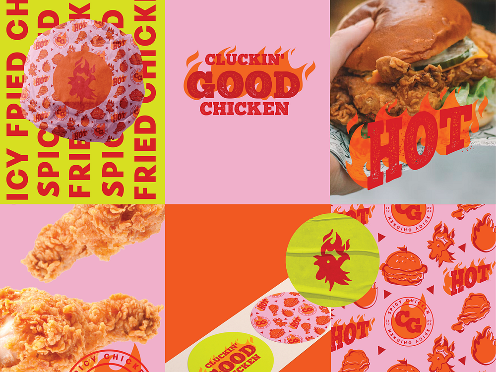 Cluckin Good Chicken Fried Chicken Brand Packaging Icons 3 by Design by Ayelet on Dribbble