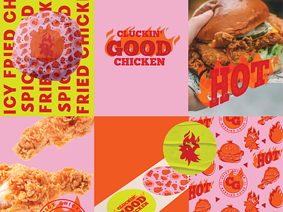 Cluckin Good Chicken Fried Chicken Brand Packaging Icons #3