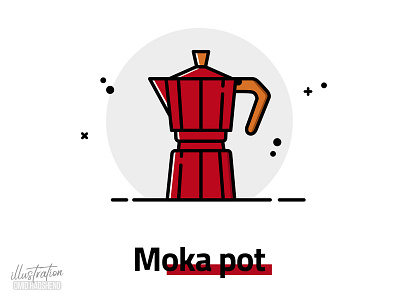 moka pot illustration art coffee design dribbble flat illustration illustrator logo minimal moka pot vector