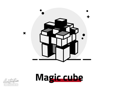 magic cube illustration art cube design dribbble flat illustration illustrator magic minimal rubik vector