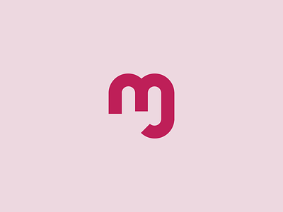 M + J branding curves design feminine logo symbol