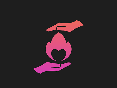 Available for purchase • Touch the flames! avaliable brand flames gradient hands health heart illustrator logo spiritual