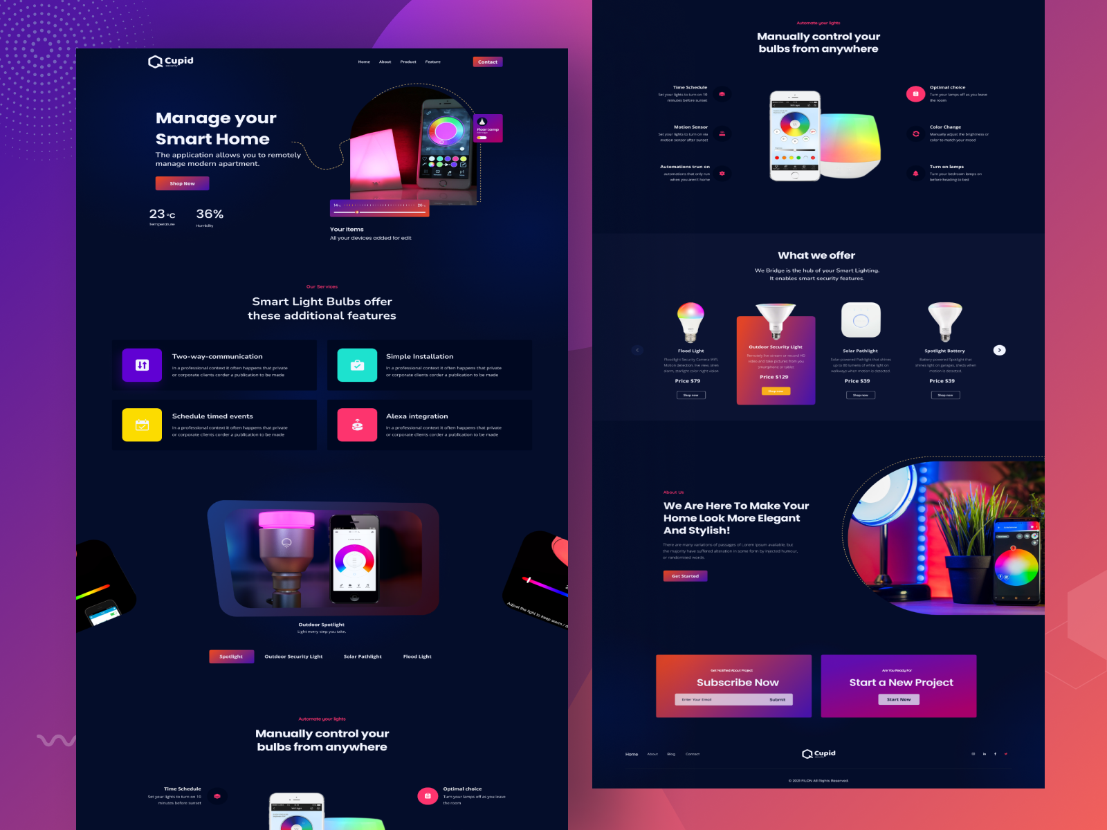 Smart Home Automation landing page by MarketerClaw on Dribbble