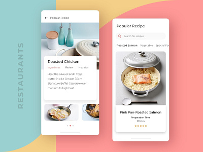 Restaurants App Screen Concept