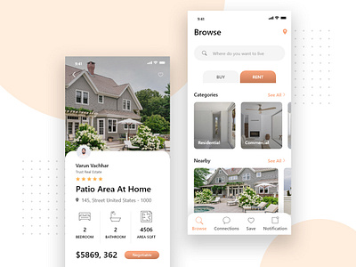 Real Estate Housing Buy Rent App Screen apps design apps screen house house rent real estate realestate ui ux ui design uiux ux design