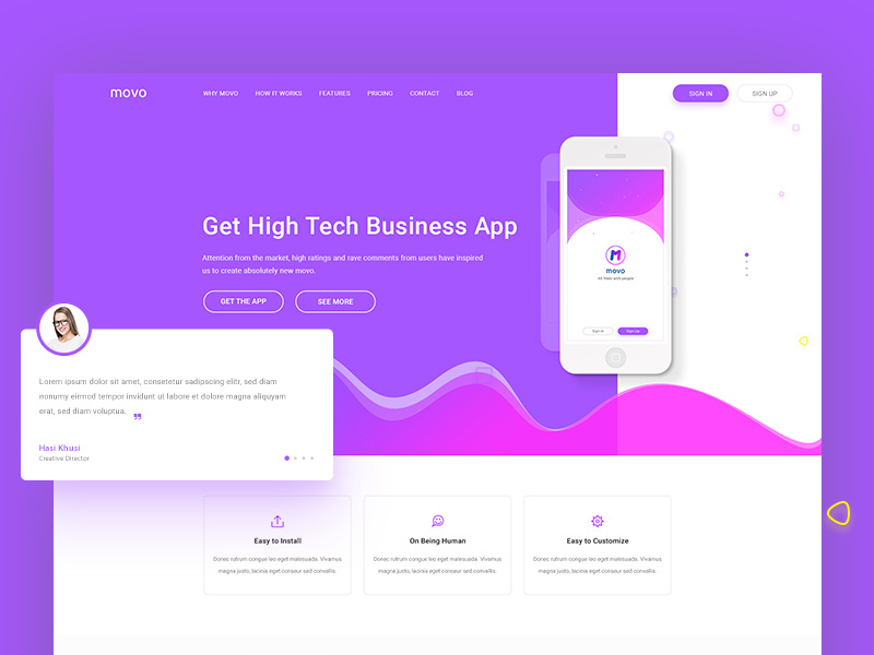 Landing page app template design app ux landing page ui india ui design psd one page landing page gradient design