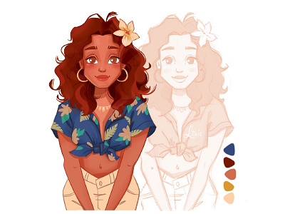 Summer girl art character color concept design dtiys girl illustration portrait procreate sketch summer дизайн иллюстрация