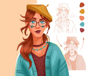 Autumn girl art autumn character design dtiys girl illustration october personality portrait procreate sketch style иллюстрация