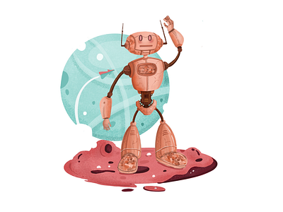 Robo on mercury design illustration illustrationprocreate illustrator ui vector website