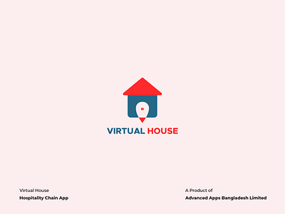 Virtual House Logo branding corporate identity flat graphic graphic design home hotel hotel chain icon iconography illustration lodging logo design logotype minimal typogaphy typography vector virtual house