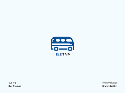 ELE Trip App Logo branding bus corporate identity elephant graphic design icon iconography illustration journey logo design minimal road trip typogaphy vector