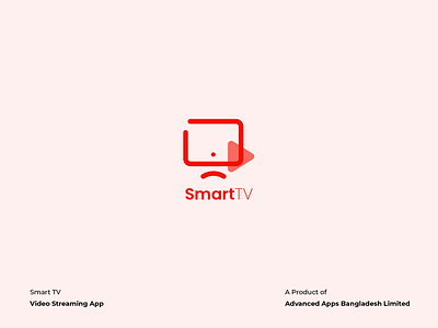 Smart TV Logo corporate identity flat graphic design iconography illustration logo design minimal smart stream tv vector video