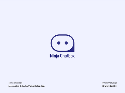 Ninja Chatbox Logo audio call bot branding chatbox corporate identity flat illustration logo design messaging minimal ninja vector video call