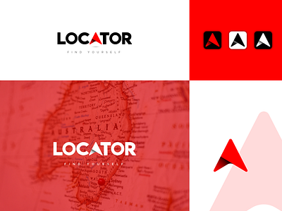 Locator Logo branding corporate identity explore flat iconography illustration location locator logo design map minimal navigation search vector