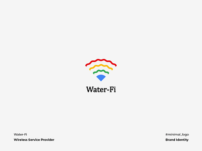 Water Fi logo branding fidility flat graphic design iconography illustration logo design minimal network water wave wi fi wireless