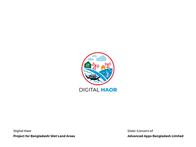 Digital Haor Logo branding corporate identity digital digital haor digital painting drawing graphic design haor iconography illustration mascot vector wetlands