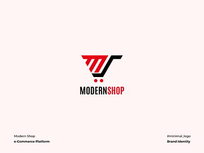 Modern Shop Logo cart corporate identity ecommerce iconography illustration lettermark logo design logotype minimal modern ms shop vector