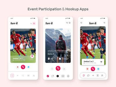Event Participation & Hookup Apps branding design event participation graphic design hookup illustration minimal mobile apps ui ux