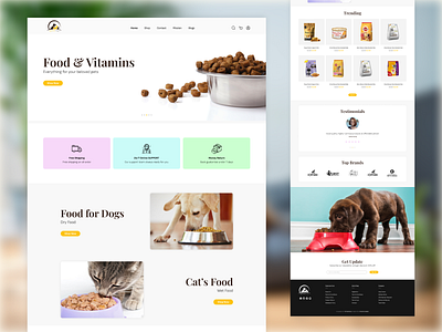 Pet Food Shop adobe xd branding figma graphic design home page landing page minimal ui ux website xd